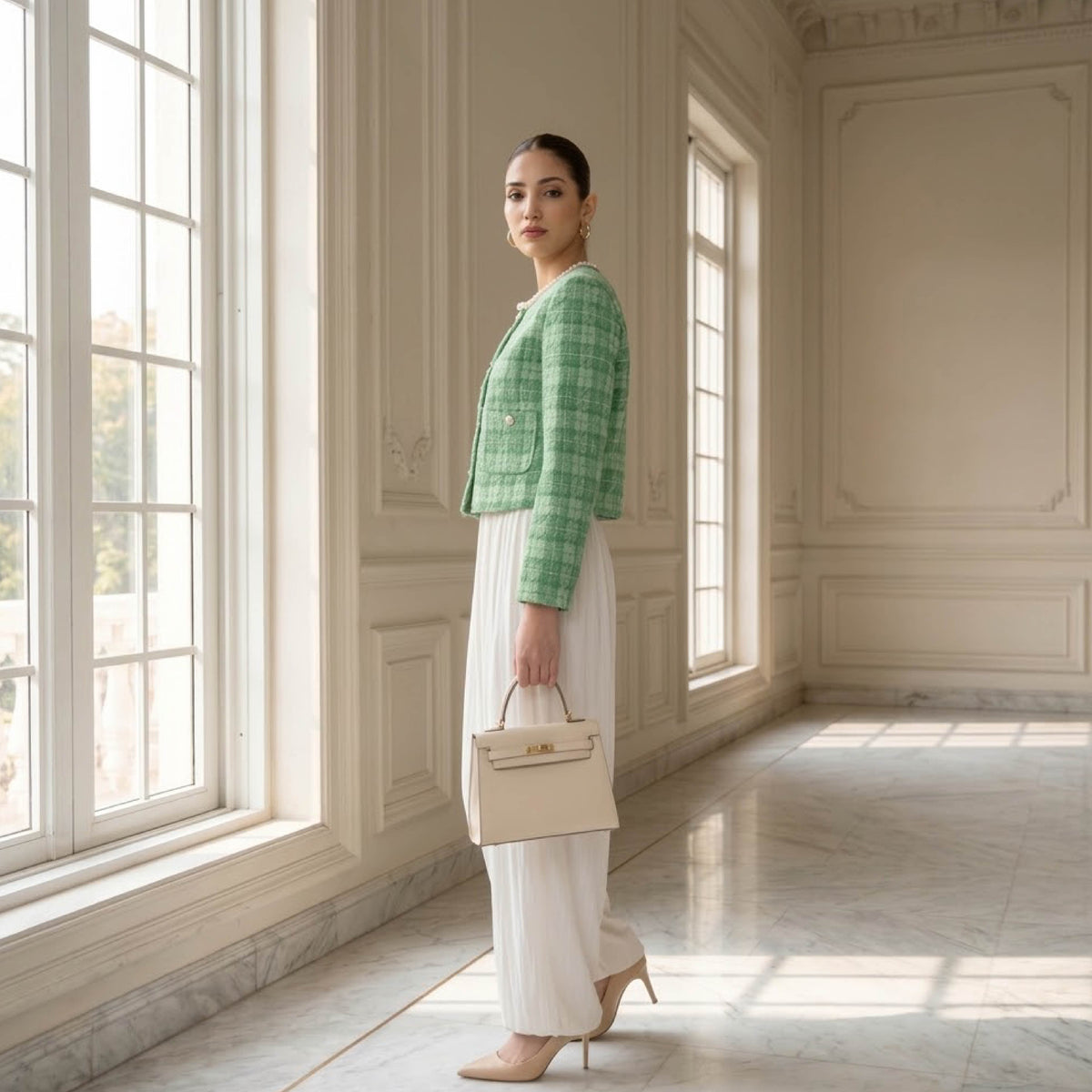 Sage Green Tweed Jacket