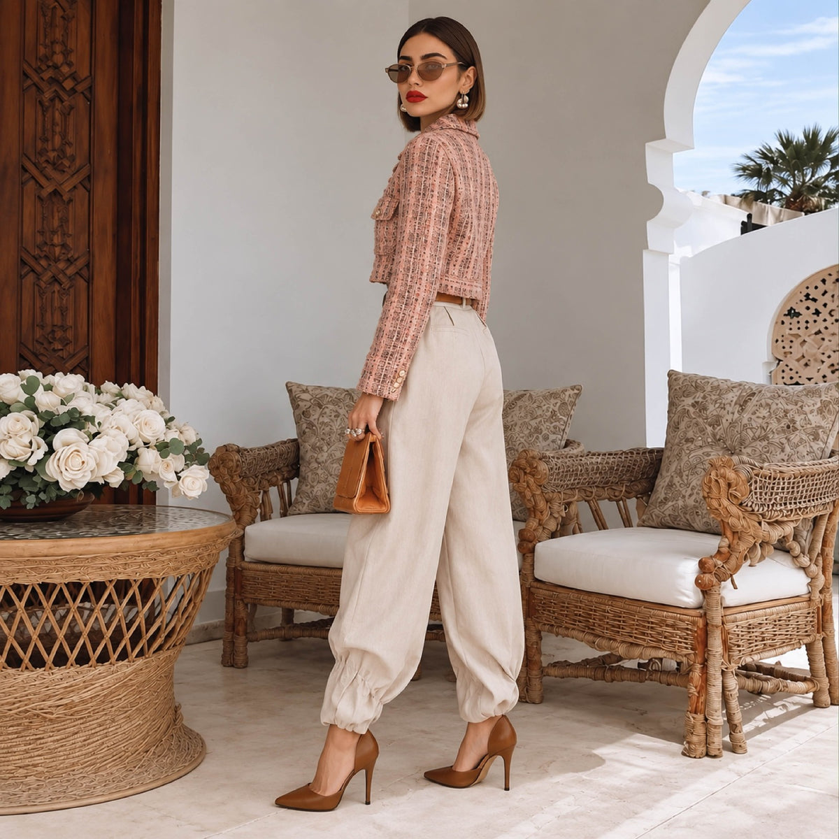 Coco Dusty Pink Tweed Jacket