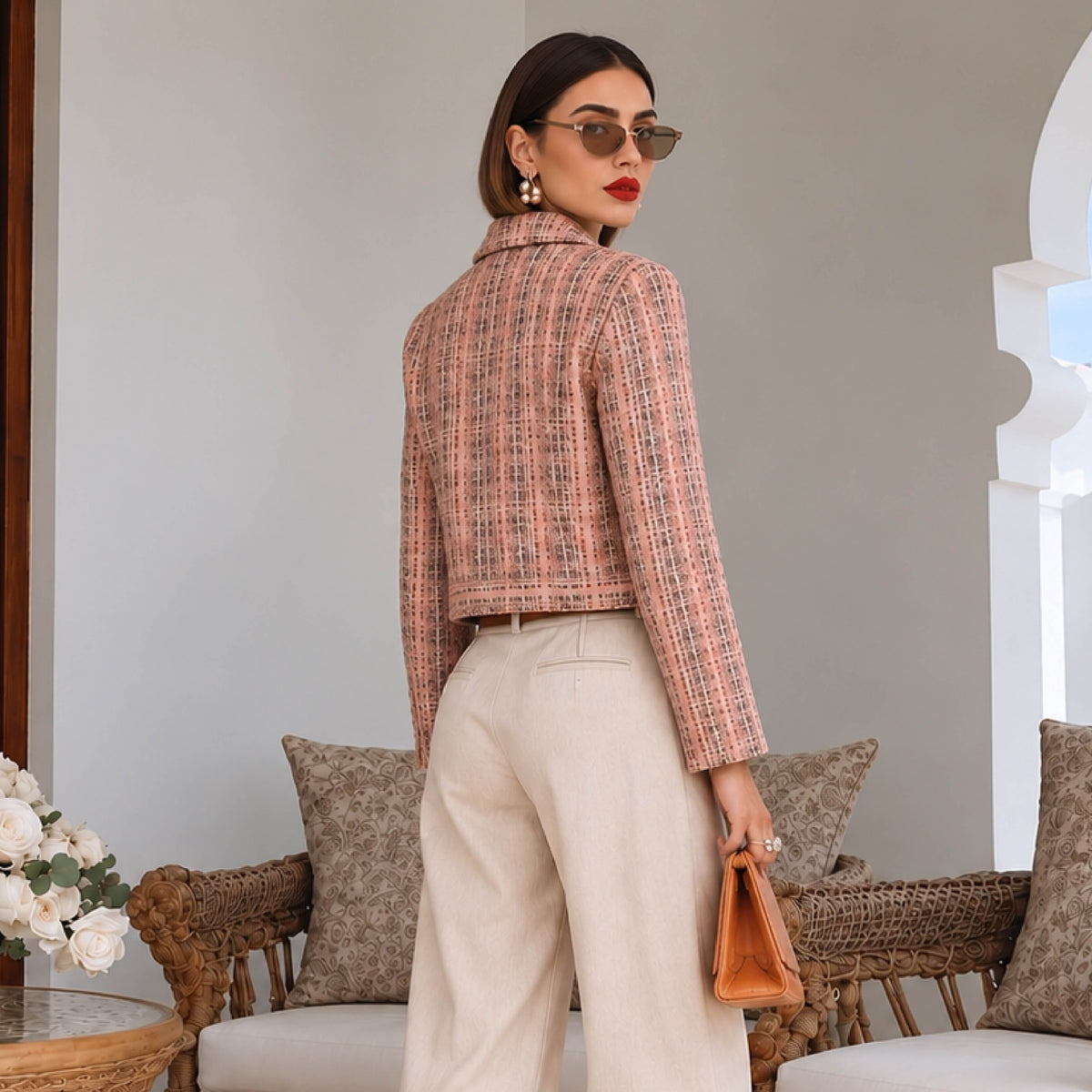 Coco Dusty Pink Tweed Jacket
