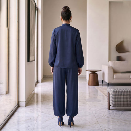 Grace Blue Satin Set by Zelvior - view 2